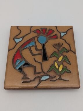 Vintage (1999) Mag Mor Studio Kokopelli Dancing Art Tile